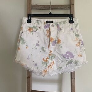 Tie-Dye Denim Shorts